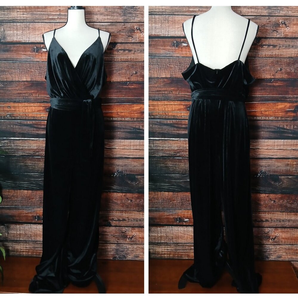 NWT DB Studio Jumpsuit Plus Size 20 Black Velvet … - image 3
